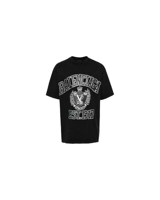 Balenciaga Black Diy College Medium Fit T-Shirt 739784T Ovk1 8190" for men