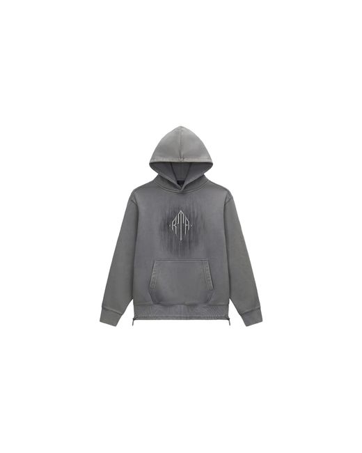 RTA Black Etched Monogram Hoodie "Stone" T1424Stetm" for men