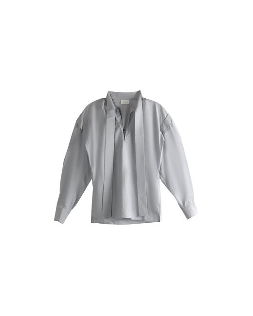 Lemaire Black Ascot Blouse "Mist" To1470 Lf1500 Bg219"