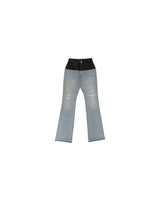 Amiri Black Hybrid Bootleg Jeans W/ Leather "Sky Ps22Wds070 064"
