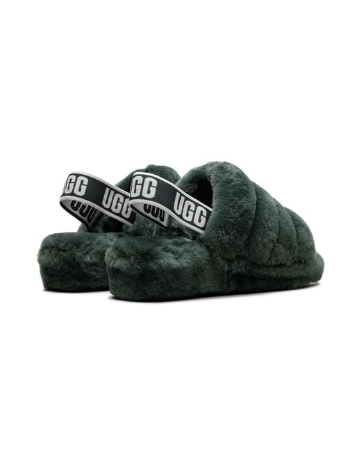 Ugg Black Fluff Yeah Slide "Highland" 1095119 Hdgr"
