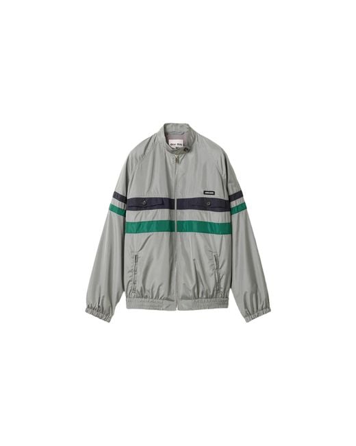 Miu Miu Black Technical Silk Blouson Jacket "Lead" Ml1522 163N F0112"