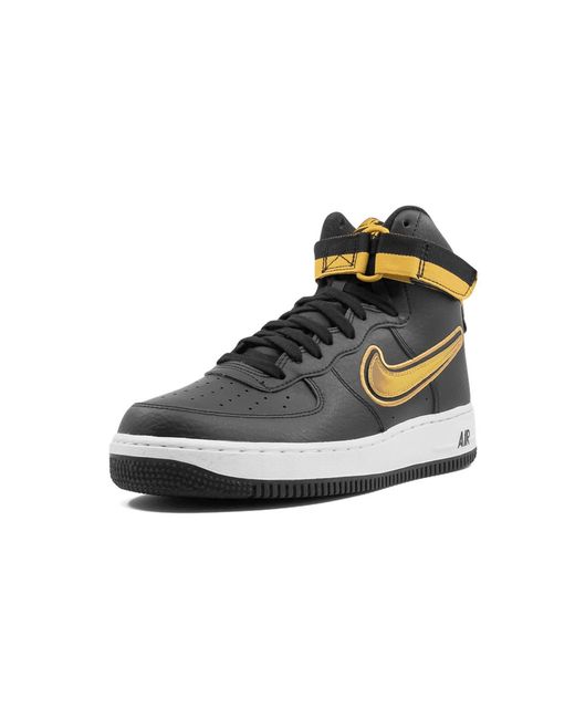 Nike Black Air Force 1 High '07 Lv8 "Nba Metallic" Av3938 001" for men