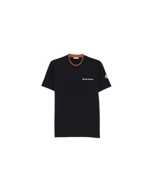 Moncler Black Crew Neck Short Sleeve T-Shirt Mon56" for men