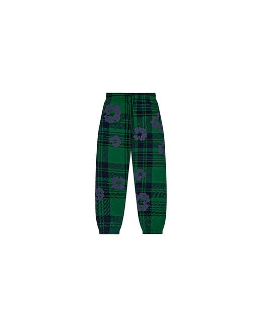 DENIM TEARS Green Plaid Cotton Wreath Sweatpants Dt386" for men