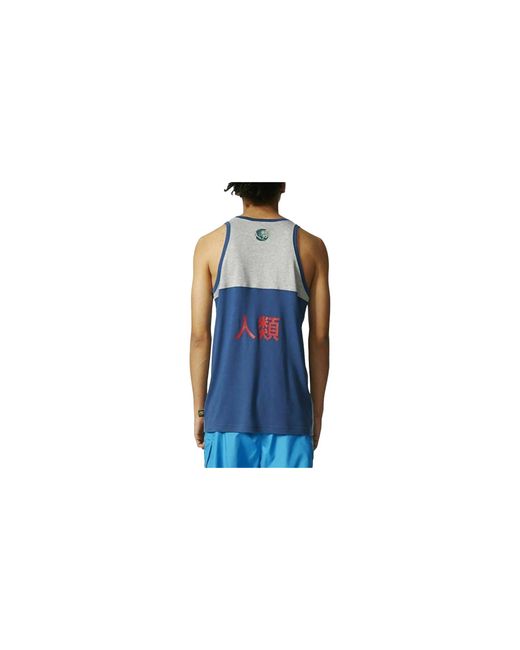 Adidas Black Human Race Tank "Night Marin" Bj9087" for men