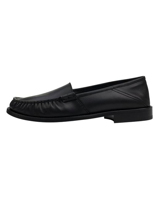 Rhude Black Gathered Slip On Loafers Rhss22Fo16040377" for men