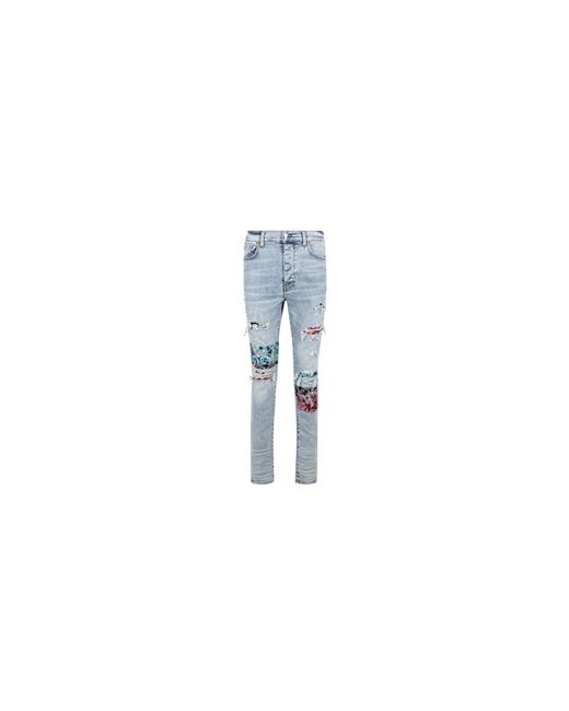 Amiri Black Pajama Art Patch Skinny Jeans Mds065 489R" for men