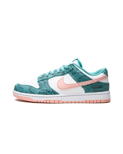 Nike Blue Dunk Low "Snakeskin Washed Bleached Coral" Shoes