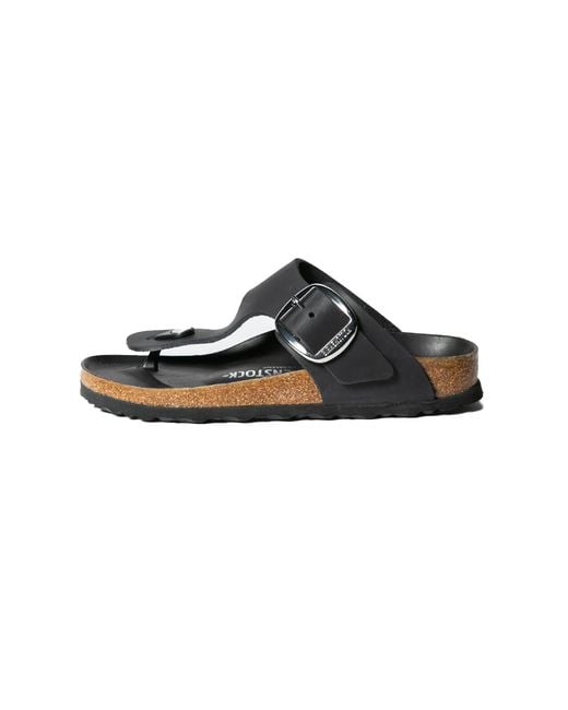 Birkenstock Black Gizeh Big Buckle "Natural Leather Oiled for men