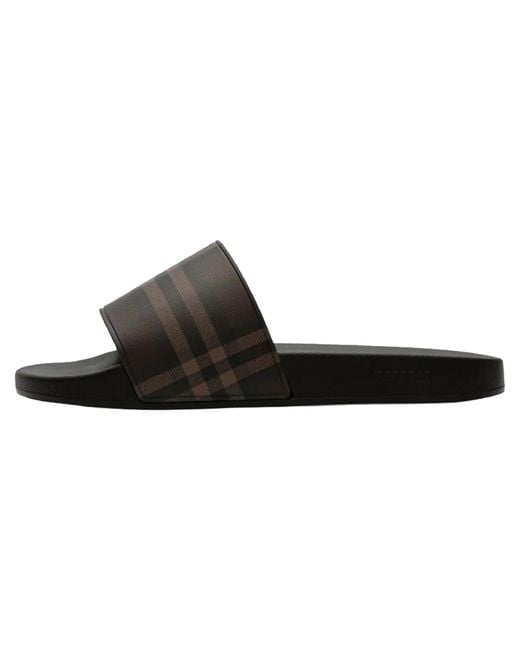 Burberry Black Check Slides "Dark" 8131228" for men