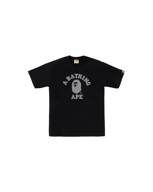 A Bathing Ape Black Reflective On College Ss T-Shirt 0Zxtem00710Xq Bkx" for men