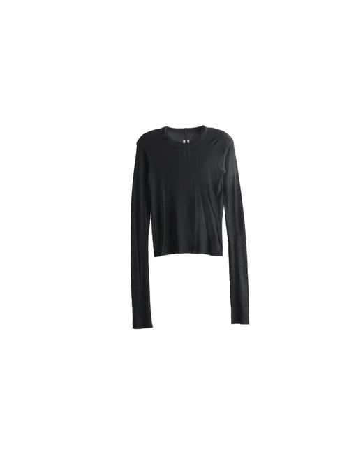 Rick Owens Black Cropped Rib Long-Sleeve T-Shirt Rp02F5209 Rc 09"