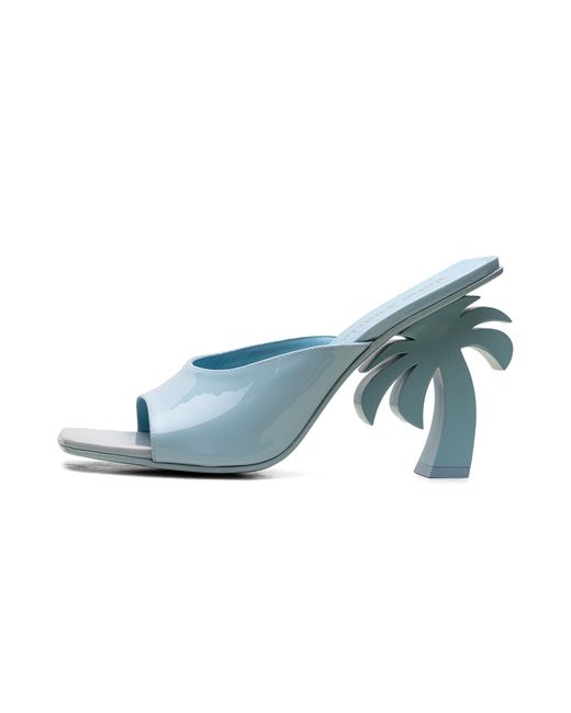 Palm Angels Blue Mule Leather Heels Pwij003S23Lea0014000"