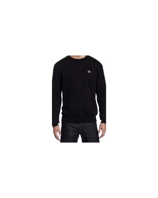 Champion Black Eco Fleece Crewneck Pullover Sweatshirt Small C S2465 003" for men
