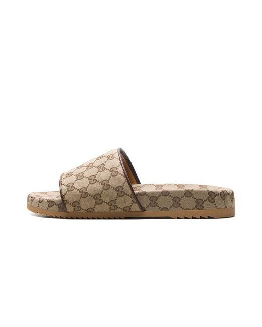 Gucci Black Gg Slide Canvas" 624695 H6320 9763" for men