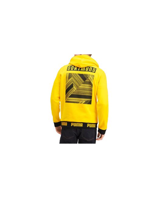 PUMA Yellow Bvb Ftblculture Hoodie "Cyber" 755788 01" for men