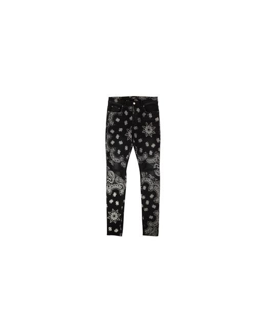 Amiri Black Cotton Flocked Bandana Skinny Jeans Mds050023" for men