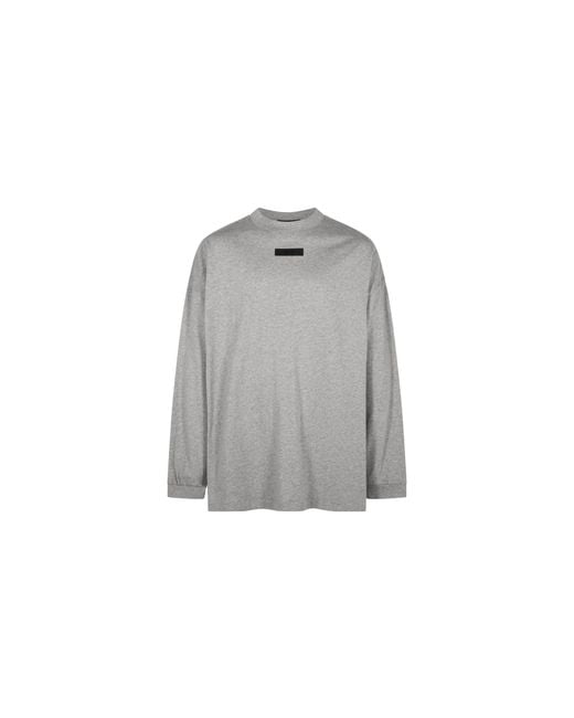 Fear Of God Black Tab Long Sleeve Tee "Dark Heather Oatmeal" 125Sp244203F" for men