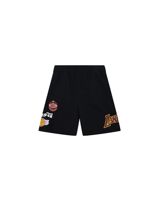 Mitchell & Ness Black Team Origins Fleece Shorts "Nba Lakers" Pshr4851 Lalyypppblck" for men
