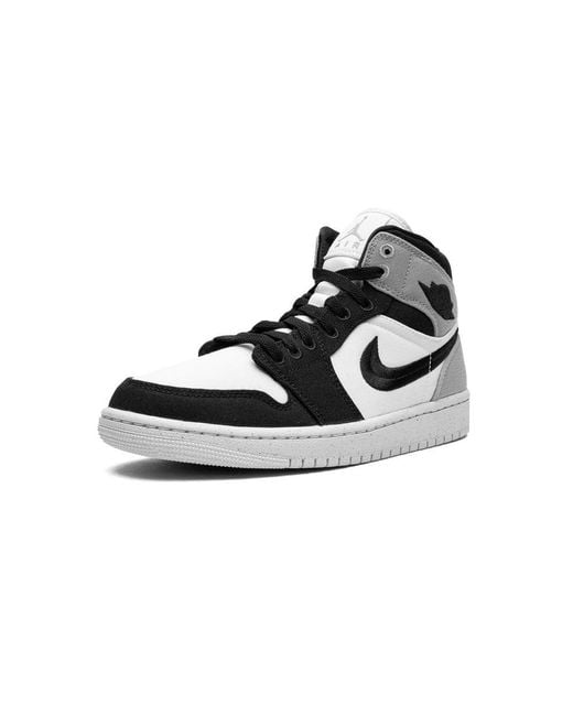 Nike White Air Jordan 1 Mid Canvas Mid-Top Trainers