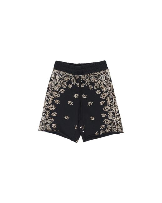 Amiri Black Bandana Bleach Shorts Pf22Mjb082" for men
