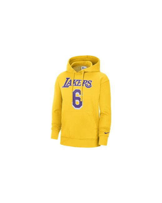 Nike Yellow Nba La Lakers Lebron James #6 Fleece Hoodie Db1181 728" for men