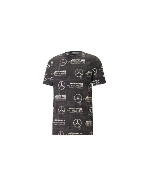PUMA Black Mapf1 Mercedes Aop Tee 538480 01" for men