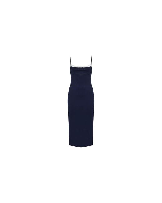Miu Miu Black Stretch Jersey Midi-Dress Mf6436 122R F0008"
