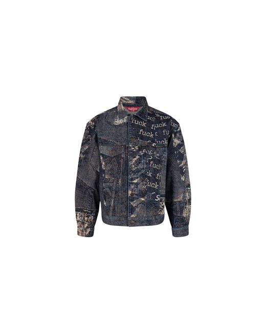 Supreme Black Archive Denim Jacquard Trucker Jacket "Ss23" Su100001"