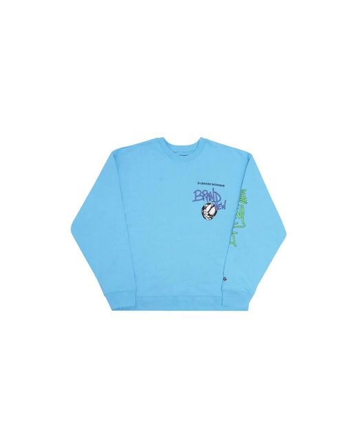 Chrome Hearts Blue Matty Boy Brand New Crewneck Sweatshirt "Light" Chrm0094" for men
