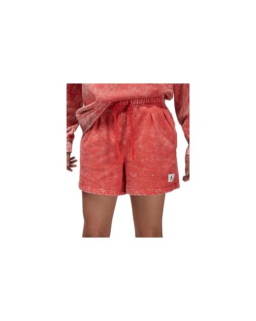 Nike Red Washed Fleece Shorts Dq4613 605"