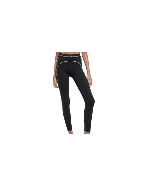 Alo Yoga Black Airbrush High-Waist 7/8 Heart Throb Legging 09"
