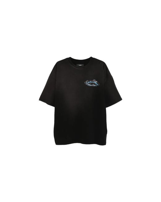 Amiri Black Crystal Chateau Script Oversize T-Shirt Amtojr1121 001" for men