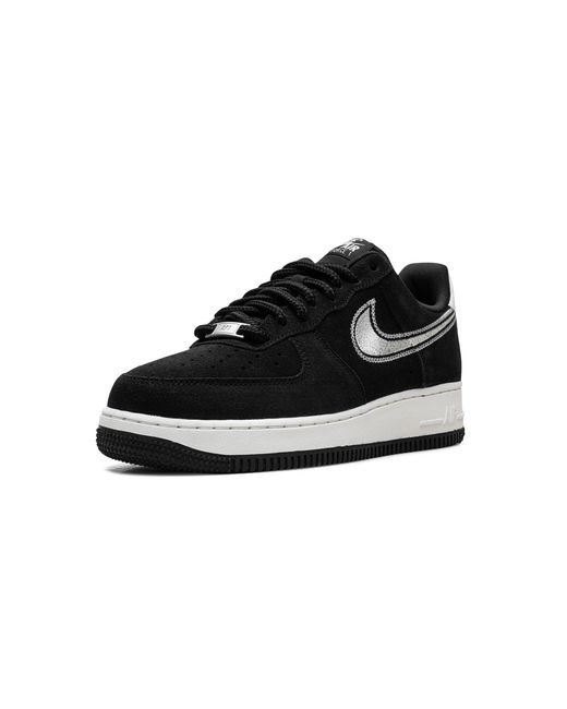 Nike Black Air Force 1 Low '07 Lv8 Sail Embroidered Swoosh" Hj4465 001" for men