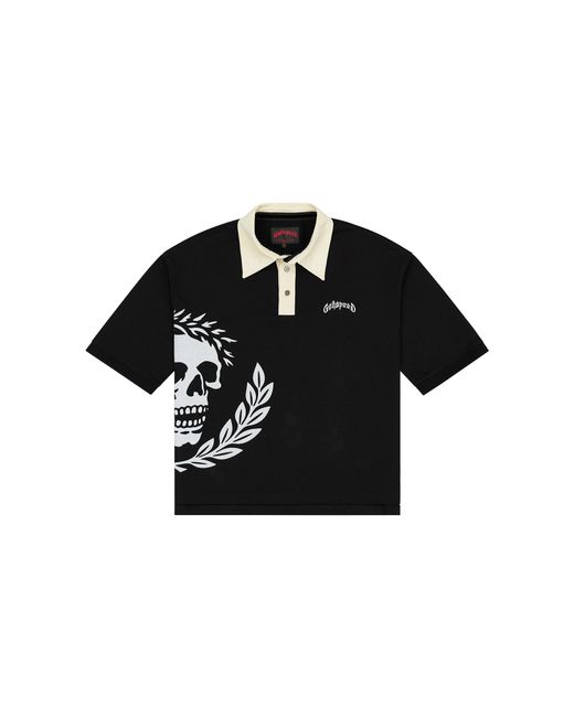 GODSPEED NEW YORK Black Victor Oversized Crest Polo Gs456" for men