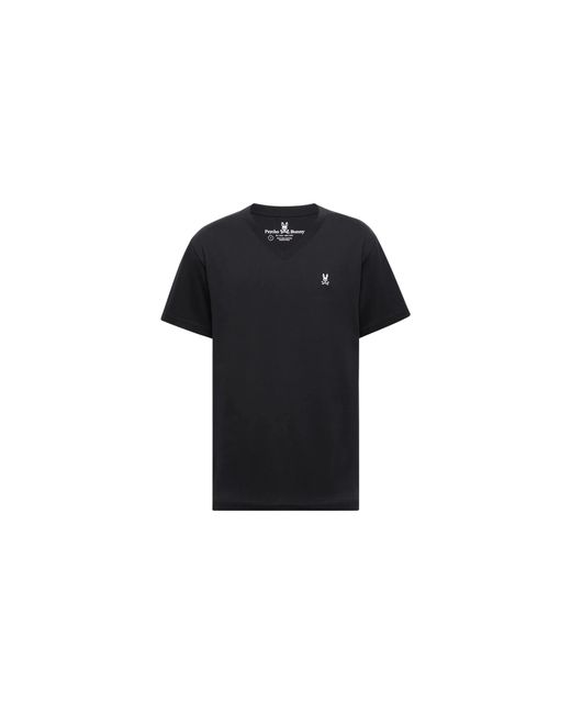 Psycho Bunny Black Classic V-Neck T-Shirt B6U100Arpc 001" for men