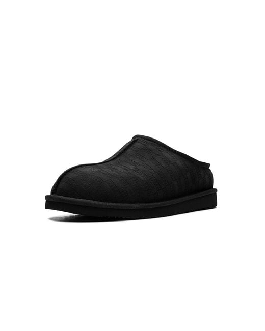 Kith Black Mas Monogram Shearling Slippers Khmsh0004 001" for men