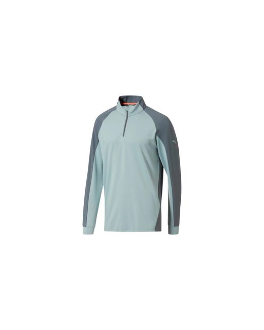 PUMA Blue Pwrwarm Colorblock Zip Jacket "Quarry Quiet Shade" 573265 02" for men