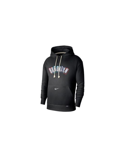 Nike Black Nba Nets Dri-Fit Standard Issue City Edition Hoodie Fz0475 010" for men