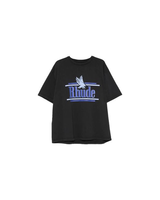 Rhude Black Rossa T-Shirt Rhss26Tt01012 Blk" for men