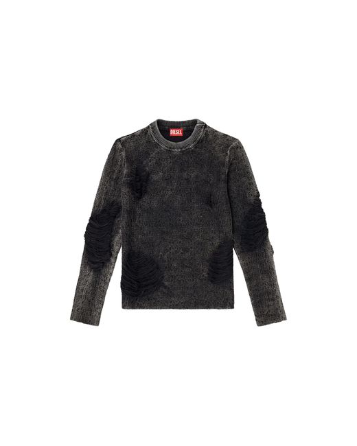 DIESEL Black Distressed Sweater A218760Lkdp900" for men