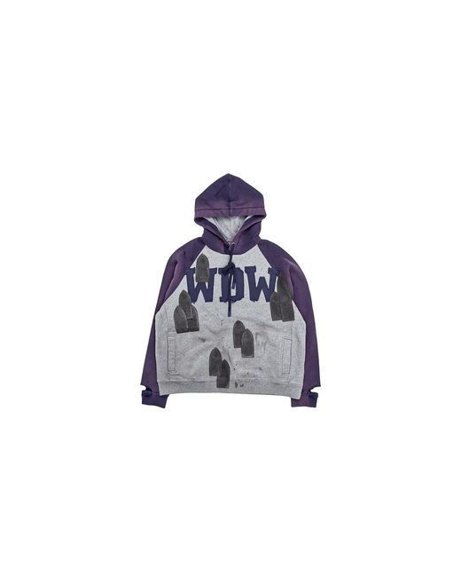 Who Decides War Black Faded Wdw Pullover Hoodie "Vintage" 1110090021Fw24" for men