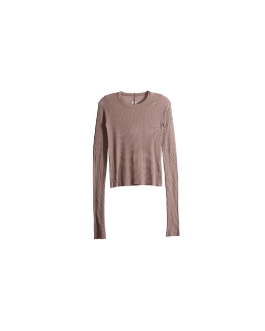 Rick Owens Black Cropped Rib Long-Sleeve T-Shirt "Grape" Rp02F5209 Rc 86"