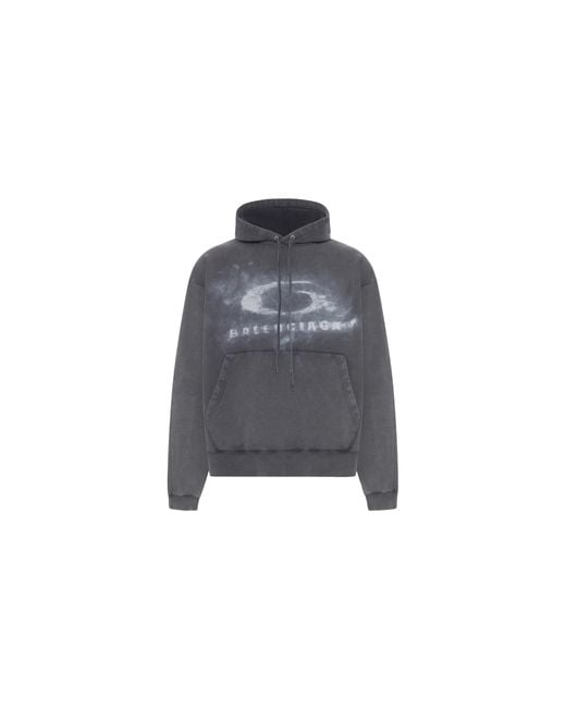 Balenciaga Black Oversized Drawstring Hoodie "Washed 858143 Ttvn6 9034" for men