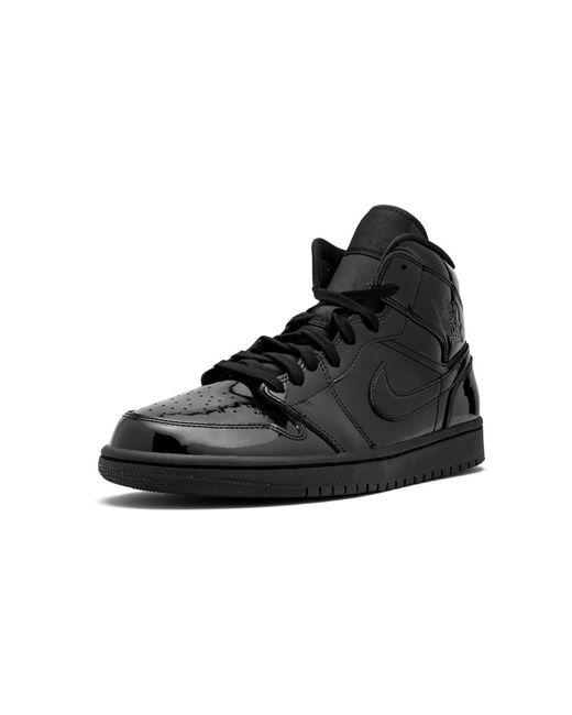 Nike Black Air 1 Mid Patent Leather" Bq6472 002"