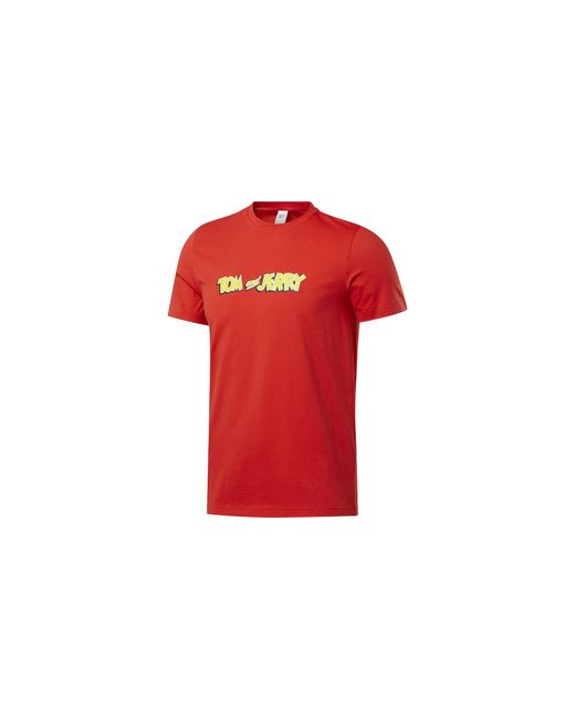 Reebok Red Tom & Jerry Short Sleeve T-Shirt "Motor" Gk9164" for men