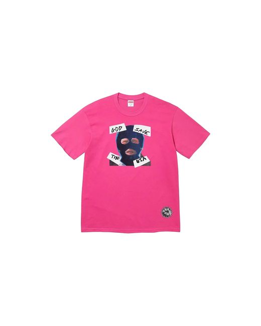 Supreme Pink God Save Us Tee "Ss26