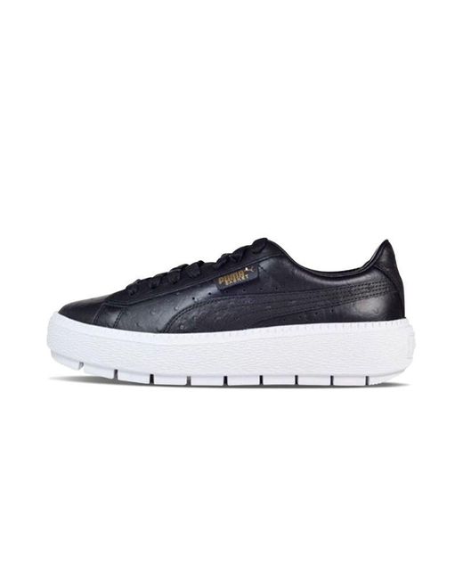 PUMA Black Platform Trace Ostrich Wmns Shoes