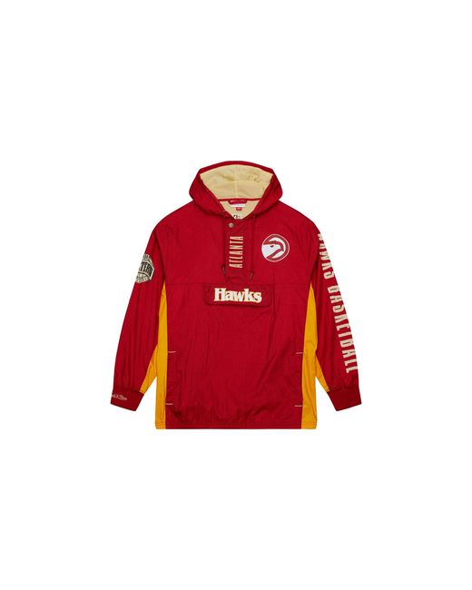 Mitchell & Ness Red Team Og 2.0 Anorak Windbreaker Vintage Logo "Nba Hawks" Ojpo7093 Ahayypppscar" for men
